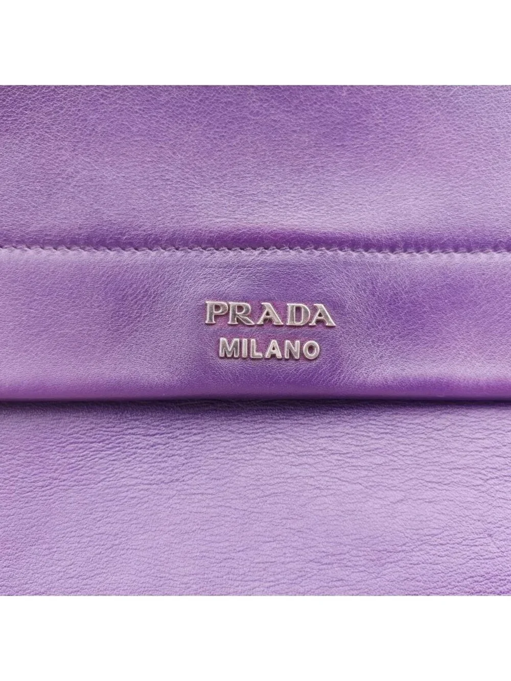 Prada Double Flap Chain Purple Leather 14